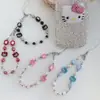 Corrente de celular KT diamante flash pingente de câmera ccd goo este pingente de bolsa feito à mão com miçangas coração de menina alta qualidade