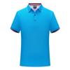 Camiseta de manga corta ligera de negocios de lujo con solapa de color sólido, estilo polo elástico, de moda, para hombre y mujer, con estampado fijo.