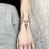Artículo Popular Transfronterizo con un Estilo Oscuro de Alta Gama: Pegatina de Tatuaje Temporal Pequeño Gráfico Dedo Mariposa Luna Espina Tótem Columna Vertebral Brazo