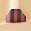 Bolso de Mano de Punto Rayado, Bolso de Mahjong, Versátil Portátil para el Día a Día, Tejido con Clip de Almacenamiento, Bolsa de Maquillaje, Gran Capacidad
