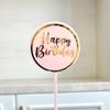 Tarjeta de pastel acrílica con estampado de mariposas de feliz cumpleaños con dorado estilo transfronterizo. Decoración de pastel con mariposas.