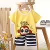 Traje de manga corta para niños, camiseta de algodón para niños, ropa de verano para bebés, pantalones cortos para niñas, ropa de bebé, venta al por mayor de verano