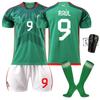 2223 Uniforme de fútbol local de México 9 Raúl 14 local 16 camiseta verde 18 traje de camiseta para niños