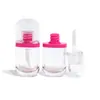 Tubo Triangular Transparente Rosa Pequeño Personalizado de 8 ml con Cabezal de Pincel Triangular Cabezal Redondo Plano Tubo Vacío Tubo Corto Brillo de Labios Esmalte de Labios Tubo Vacío
