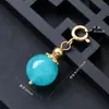 Contas redondas de ágata de cristal natural, pequenos pingentes, acessórios para pulseiras, colares, acessórios DIY, fechos universais, pingentes de bolsa