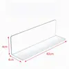 Baffle Acrílico Prateleira de Supermercado Divisória de Armazém Baffle Divisor de Exibição de Mercadorias Baffle Transparente em L Atacado