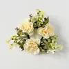 Guirlanda de Castiçal Rosa Feliz Venda Quente Transfronteiriça Flores Artificiais Atmosfera Romântica Casamento Decoração de Casa Desktop de Natal Ornamentos de Quarto
