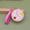 Monedero de silicona transfronterizo con prensa de descompresión, bolsa de almacenamiento de donuts de dibujos animados, mini bolso portátil lindo, suministro de fábrica
