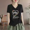 Excedente de comercio exterior transfronterizo tops holgados para mujer, camisetas de manga corta de verano, camisetas de manga corta con diseño de moda