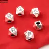 Prata esterlina tubo dobrado flor pequena quadrado 99 pés acessórios de prata retro fazer antigo 3D prata dura moringa moranga DIY materiais feitos à mão