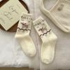 Calcetines de invierno suaves y cerosos de terciopelo australiano serie Isla Justa para mujer, calcetines altos gruesos y cálidos, calcetines de dormir de felpa con diseño de cachorro de dibujos animados