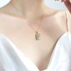 Collar con colgante de jade hetiano natural para mujer, plata de ley, diseño de alta gama, elegante y con sentido de la moda, joyería para niños y niñas.