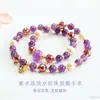 Jueyu Pulseira de Amethysta Natural Duplo Círculo Pulseira de Pérola de Água Doce Pedra Preciosa Atração Turística Atacado ao Vivo S6040809