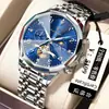 Poedagar/Marca Suiza 939 Reloj Multifuncional de Moda para Hombre Impermeable Luminoso de Cuarzo