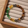 Pulseras de Hilo de Cristal al por Mayor de Fábrica, Pulseras Vintage de Piedra Natural, Pulseras de Cristal Transfronterizas Europeas y Americanas con Cuentas, Productos Terminados