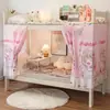 Cortina para Cama de Dormitorio Estudiantil Tela Semi-Opaca para Litera Superior e Inferior, Dormitorio Femenino, Contorno de Cama Masculino, Diseño Girly Integrado Estilo Ins