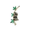 Guofeng Cute Panda Broche High-end Pequena escala Novo estilo chinês Corsage Suit Pin Diamante-incrustado Broche de bambu