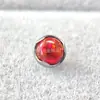 Brincos de pino de liga de titânio G23 com borda ondulada de opala cabeça F-136 titânio incrustado opala piercing labial joia de piercing