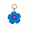 Portatarjeta de Acceso con Forma de Flor de Piel Sintética, Colgante Llavero Lindo y Fresco, Cubierta Protectora para Tarjeta de Elevador y Tarjeta de Autobús