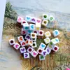 Contas Quadradas de Letras Sorridentes Material para Miçangas Corrente de Celular Ins Contas Joias DIY Acessórios para Pulseira Colar Colorido