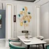 Colección de relojes de pared para comedor, sala de estar, moderno, ligero, de lujo, decorativo, para comedor, reloj de arte en hierro, cuadro colgante, reloj de pintura decorativa tridimensional