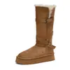 Botas de nieve de suela gruesa, antideslizantes, de caña alta para mujer, nuevo estilo de invierno 2026, forradas de felpa y engrosadas, botas de algodón de caña larga, zapatos de algodón grandes para el noreste de China