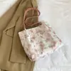 Estilo Coreano 2026 Novo Temperamento Fashionável Uma Alça Chique Estampada Cor Retrô Color Block Borboleta Textura Axila Bolsa Tote