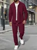 2025 Otoño Transfronterizo para Hombre Waffle Color Sólido Cremallera Solapa Bolsillo Solapa Delgado Cárdigan Traje Chaqueta para Hombre