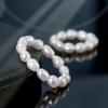 Anel de Prata S925 Huasheng Jewelry Pérola de Água Doce Natural Anéis Empilháveis Venda Direta de Fábrica Atacado
