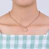 Estilo Europeo y Americano Simple Elizabeth Titanio Acero Redondo Colgante Acero Inoxidable Moneda de Oro Collar para Mujer Mecanizable Grabado