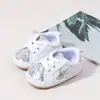 Sapatos Infantis para Meninas, Sapatos de Lona para Bebês com Solado Macio Antiderrapante, Sapatos Doces de Bebê com Lantejoulas, Cadarços Frontais e Resistentes ao Desgaste