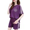 Traje Deportivo Casual de Talla Grande de 100 kg para Mujer, Verano Nuevo Estilo Coreano Holgado Estudiante Manga Corta Shorts Conjunto de Dos Piezas