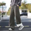 Novas calças casuais de malha com forro de fleece para outono e inverno, totalmente elásticas, retas, simples e confortáveis, que aumentam a altura e afinam, calças esportivas