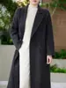 Casaco de Lã Dupla Face Novo Estilo Outono/Inverno 2026 para Mulheres, Estilo Coreano Soltinho, Elegante e de Alta Qualidade, Casaco Longo de Caxemira