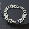 Pulsera de Cadena Cubana de Diamantes Mariposa Estilo Punk Hip-Hop Europeo y Americano Personalizado Pulsera para Hombre y Mujer Accesorios Trendy Cool Flash
