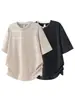 Camiseta de Manga Corta de Verano Nueva Waffle Anti-arrugas Cómoda Ligera de Negocios con Cuello Falso de Dos Piezas Henry Nanxia
