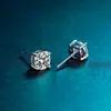 10: 30: aretes de plata de ley 925 con diamante mosant de cuatro garras aretes mosant que tiemblan en vivo venta al por mayor de fábrica de aretes mosant
