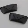 Estojo para Óculos Novo Estojo de Couro PU Bolsa Macia Estojo para Óculos de Sol Moda Bolsinha Preta Bolsinha Couro Texturizado Bolsa Macia Caixa
