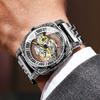 Reloj Tourbillon Retro Tallado Auténtico para Hombre, Automático, Luminoso, Hueco, Deportivo, de Moda, No Mecánico