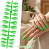 Manicura de Color Sólido Largo Uñas Portátiles Manicura de Gama Alta Uñas Postizas Forma de Almendra Brillantes Uñas Removibles Producto Terminado