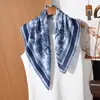 Pañuelo Cuadrado de Doble Cara con Patrón de Espiga Bicolor para Mujer, Primavera y Verano, Lujo Ligero, Versátil, Adecuado para Ir al Trabajo, Pañuelo Pequeño Elegante y con Estilo para Mujer