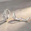 2026 Nuevo Modelo Pendientes de Plata S925 con Circonita Moda Lujo Ligero Personalidad Simple Pinzas para Orejas Pendientes de Aro para Mujeres