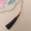 Colgante de borla de mariposa en polvo de cloisonné Guanshan Yue 10CM Espiga Abanico Tuan Joyería Hanfu Cheongsam Cierre de presión Prohibido