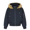 Parka Curta Justa Estilo Americano Inverno 2026 Nova Yidao Casaco de Algodão para Homens e Mulheres com Gola e Capuz de Pelo Espessados