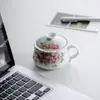 2026 Nuevo Modelo Taza de Té de Cerámica Taza de Agua Taza de Oficina Set de Caja de Regalo de Alta Gama para Uso Doméstico con Tapa, Separable para Té y Agua, Impresión de Logo