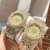 Reloj AIP de Cuarzo de Aleación para Hombre y Mujer, Completamente Incrustado de Diamantes, Reloj de Pulsera de Moda de Negocios para Mujer, Reloj Ligeramente Resistente al Agua