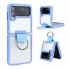 Adecuado para Samsung Z Flip 60% de descuento Pantalla Apilada Funda para Teléfono Móvil Transparente Nuevo Z Flip3 Soporte con Anillo de Metal Funda para Teléfono Móvil