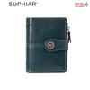 Cartera con Cremallera Antirrobo RFID Popular Transfronteriza con Múltiples Ranuras para Tarjetas y Broche, Cartera Corta de Moda Europea y Americana para Mujer