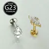 Brincos de Titânio F136 Grau Médico com Zircônia para Piercing Corporal 16g Studs de Titânio para Lábio em Estoque