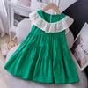 Vestido de Algodão Puro de Verão para Meninas 2026, Vestido sem Mangas para Bebê, Vestido para Crianças Pequenas, Roupa Infantil, Vestido de Cor Sólida para Bebê Menina